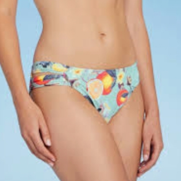 Kona Sol Double Tab Medium Coverage  Hipster Bikini Bottom Floral & Fruit XL # - Picture 1 of 12